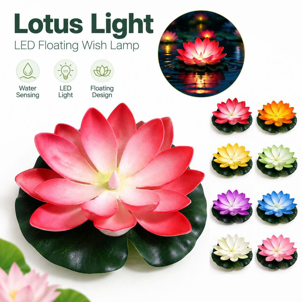 Colorful LED Lotus Light Foam Petal Artificial Lotus Flower New Wish Lantern Pond Decor