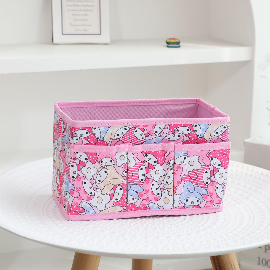 Hello Kitty Kuromi Pochacco Pattern Multi Pocket Foldable Desktop Storage Box For Bedroom And Office Organization