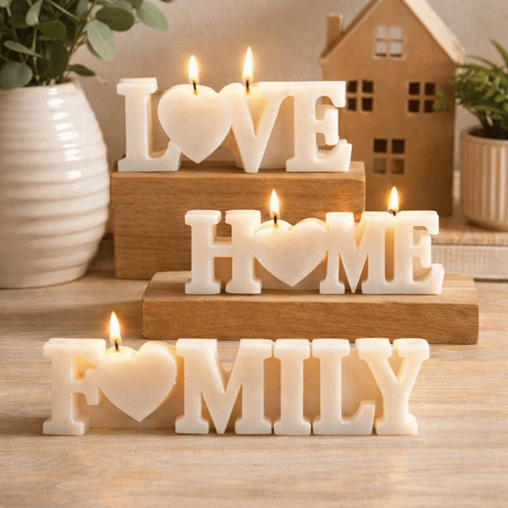 Handmade DIY Resin Crafts English Letters Epoxy Resin Mould Decorative Candle Mold Office
