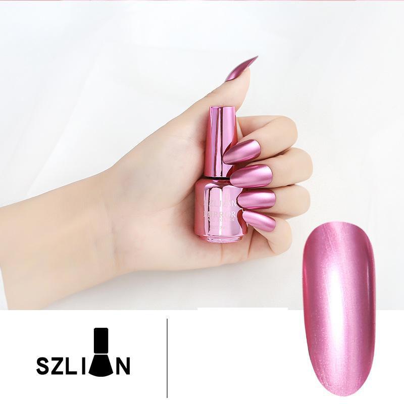 Стойкий металлический лак для ногтей с эффектом розового золота и серебра Magic Mirror для самостоятельного украшения ногтей