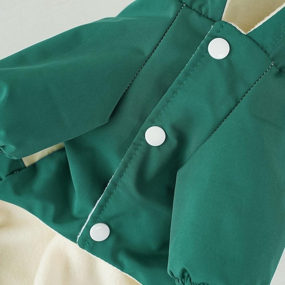 Thick Velvet Dog Raincoat Winter Warm Dog Four Legged Clothes Dog Hooded Jumpsuit  Daily Walk