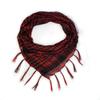 Silk Houndstooth Tactical Desert Scarf with Tassels for Outdoor Use