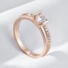 Блестящее белое кольцо для помолвки с натуральным цирконом для женщин, роскошные аксессуары цвета розового золота, изысканные повседневные украшения