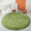 Зеленый круглый пушистый ковер для детской комнаты, однотонный плюшевый ковер для спальни, мягкий коврик с длинными волосами, круглый коврик для ванной, милое украшение, коврик для стула