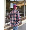 2024 Клетчатая рубашка с длинным рукавом в японском стиле Гонконга Ins Свободная рубашка для мальчиков Летнее модное универсальное повседневное пальто