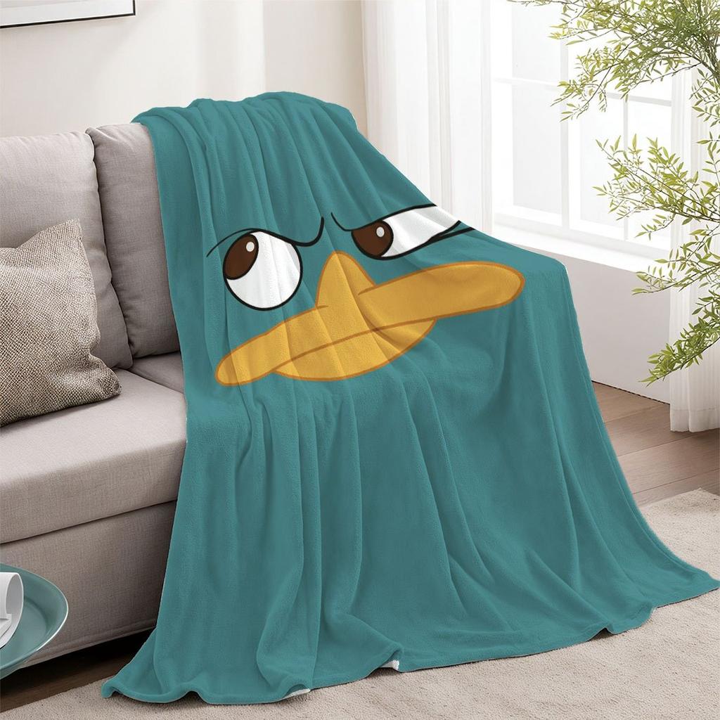 Cute Duck Face Flannel Throw Blanket Soft Cozy Fleece for Home Office Sofa All Season Fun Gift 150x200cm
