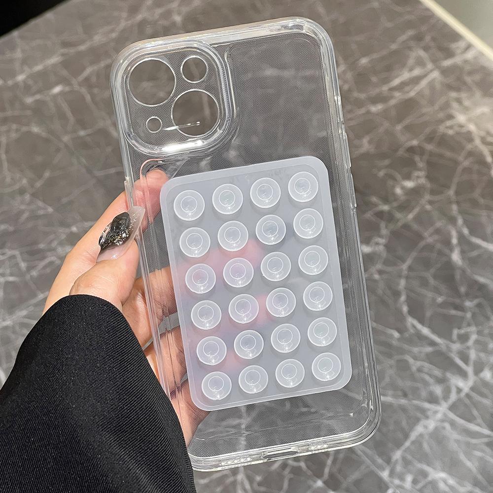 Чехол для телефона для iPhone 16 15 14 13 12 11 Pro Max 16E Funda iPhone11 3D Присоска Прозрачный Мягкий Силикон Ударопрочная Задняя Крышка