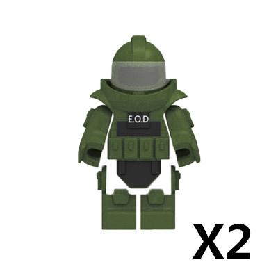Военные Строительные Блоки Фигурки Защитный Костюм Сапера Спецназ EOD Детектор Мин Комбинация Кирпичей Игрушка Дети J019