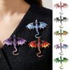 Zinc Zinc Zinc Alloy Crystal Wing Dragon Pin Colorful Rhinestone Animal Dragon Brooch  Daily Wear