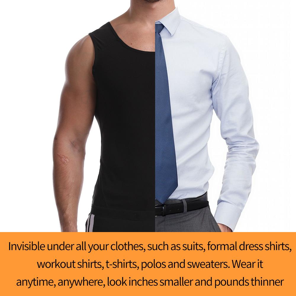 Mens Waist Trainer Sweat Vest for Weight Loss Body Shaper Workout Tank Tops Shapewear Fat Burning Sauna Suit Slimming Polymer Sauna Vest Undershirt
