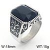 Source Retro Viking Jewelry, Palace Style Luxury Gemstone Engraved Stainless Steel Men'S Ring