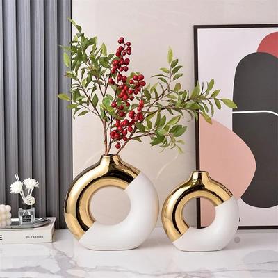 Позолоченная керамическая ваза Nordic Hydroponic Flower Arrangement Accessories Home Living Room Dining Table Ceramic Vase Decorations