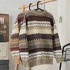 Men's Retro Korean Striped Ethnic Sweater - Winter Loose Casual Pullover