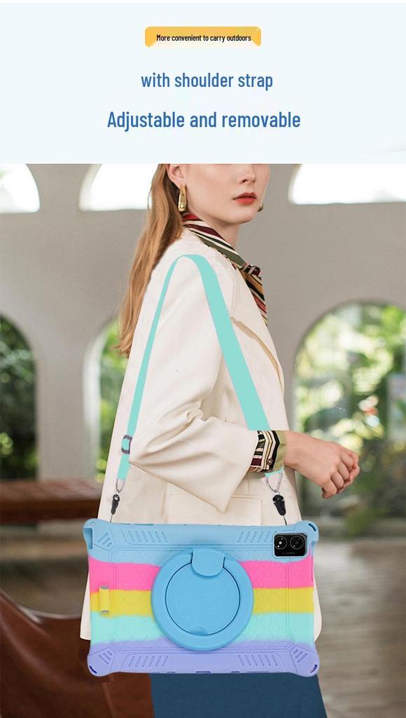 Rotatable Leather-Texture Silicone Case for Teclast T40 5G Tablet, Anti-Drop Protection