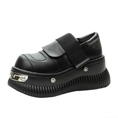 Мода 8СМ Микрофибра Кожа Мэри Джейн Осень Балетки Тапочки Туфли Высокие Женские Металлические Платформа Танкетка Обувь Весна Бренд Круглый Носок