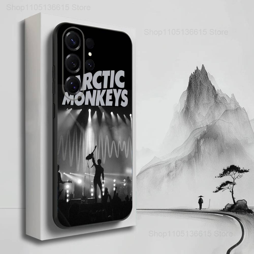 Чехол для телефона Arctic Monkeys (Группа A-M) для Samsung S22, S21, S20, S10, S9, S25, S24, S23, Ultra, FE, Plus, Lite, Мягкий Силикон, Черный
