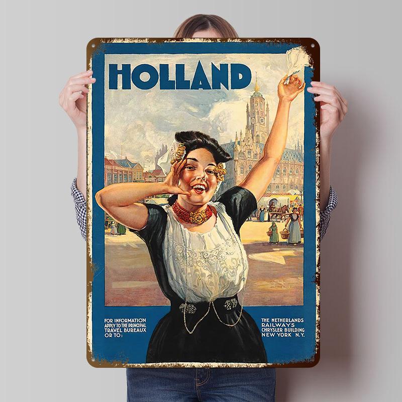 Vintage Travel Printing Poster Customized Retro Wall Art Vintage Metal Signs for Room Decoration Home Decorations Custom Plate