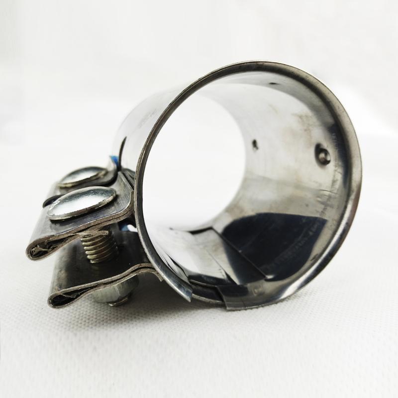 Stainless Steel 1.65-3.0"Exhaust Pipe Connector Tube Adapter Joiner Sleeve Clamp Exhaust Tube Pipe Connector Joiner Length 87mm