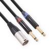 Professional Male 3pin XLR To Dual 6.35mm TS Mono Plug Cable Y Splitter Cable for Mic Mixer Amplifier Accessories