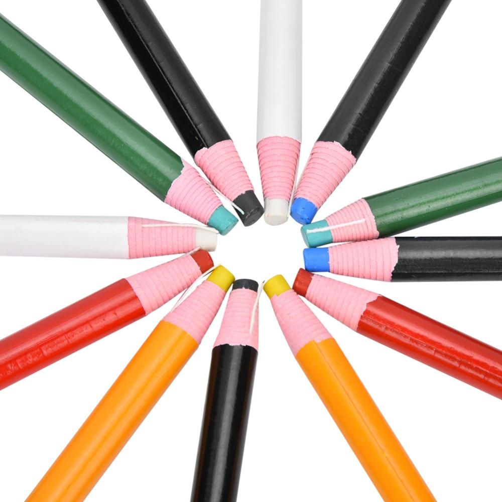 12pcs Peel-Off Sewing Crayons Non-Sharpening Erasable Pen Durable Fabric Marking Pencil For Sewing