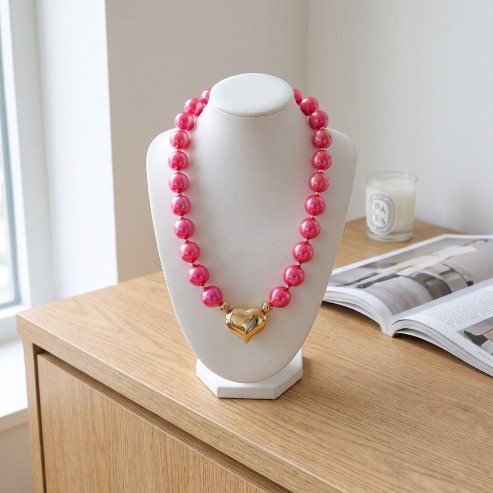 Resin Beaded Necklace Multicolor Sweater Chain Light Luxury Women Clavicle Chain Vacation