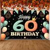 Счастливого 60-летия Баннер Макаронная Цветовая Схема Фон для Вечеринки по Случаю Дня Рождения Баннер на День Рождения Украшение Корона для Друга Семьи