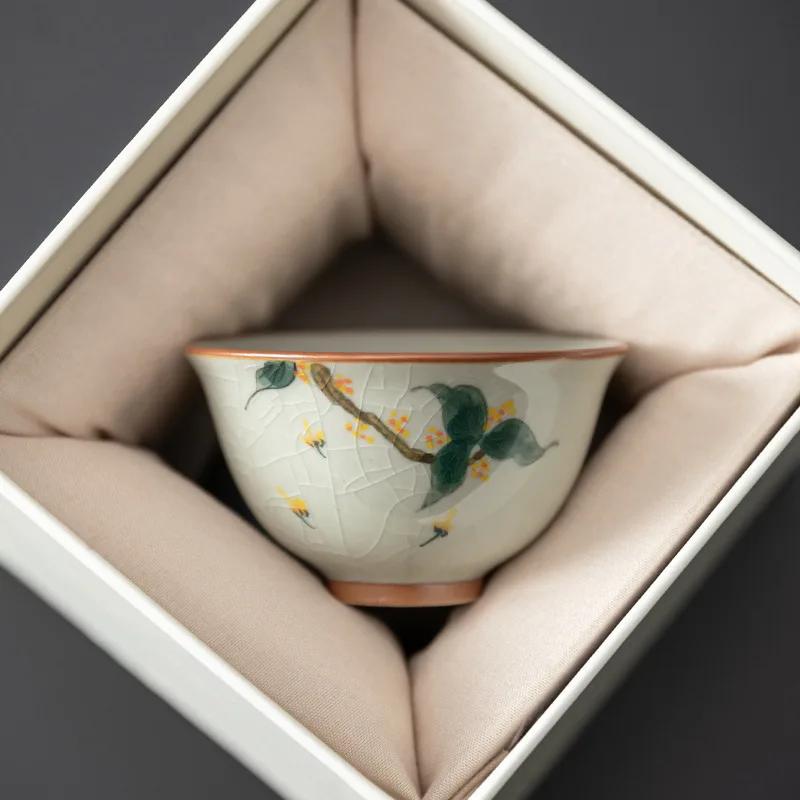 Чайная чашка Geyao, набор из 6 чашек, расписанный вручную чайный сервиз Kung Fu, керамическая чашка Master Cup, подарочная коробка, чайная чашка, деловой подарок