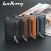 Baellerry European and American Style Men's Fashion Short Pu Leather Wallet Zipper Coin Purse Aluminum RFID Card Holder Short Pop-up Card Case