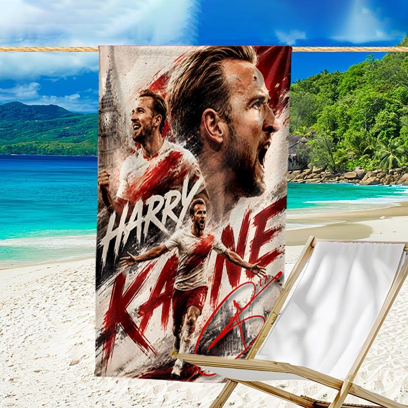 Football Player Kane Beach Towel - Soft, Absorbent Microfiber, Lightweight, Ideal for The Beach, Parties, Travel, Camping fan gifts