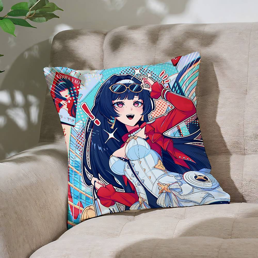Аниме Z-Zenless Zone Zero Наволочка Чехол для подушки Мягкая Милая Наволочка для дивана-подушки для автомобиля Полиэстер на молнии