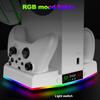 Охлаждающая подставка и зарядная станция для Xbox Series S с RGB-подсветкой, быстрой зарядкой с 2 аккумуляторами емкостью 1400 мАч, креплением для наушников