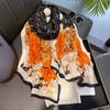 Light Luxury Style New Printed Silk Scarf Fashionable Long Sun Protection Shawl Multifunctional Neck Protection Scarf Warm Exterior