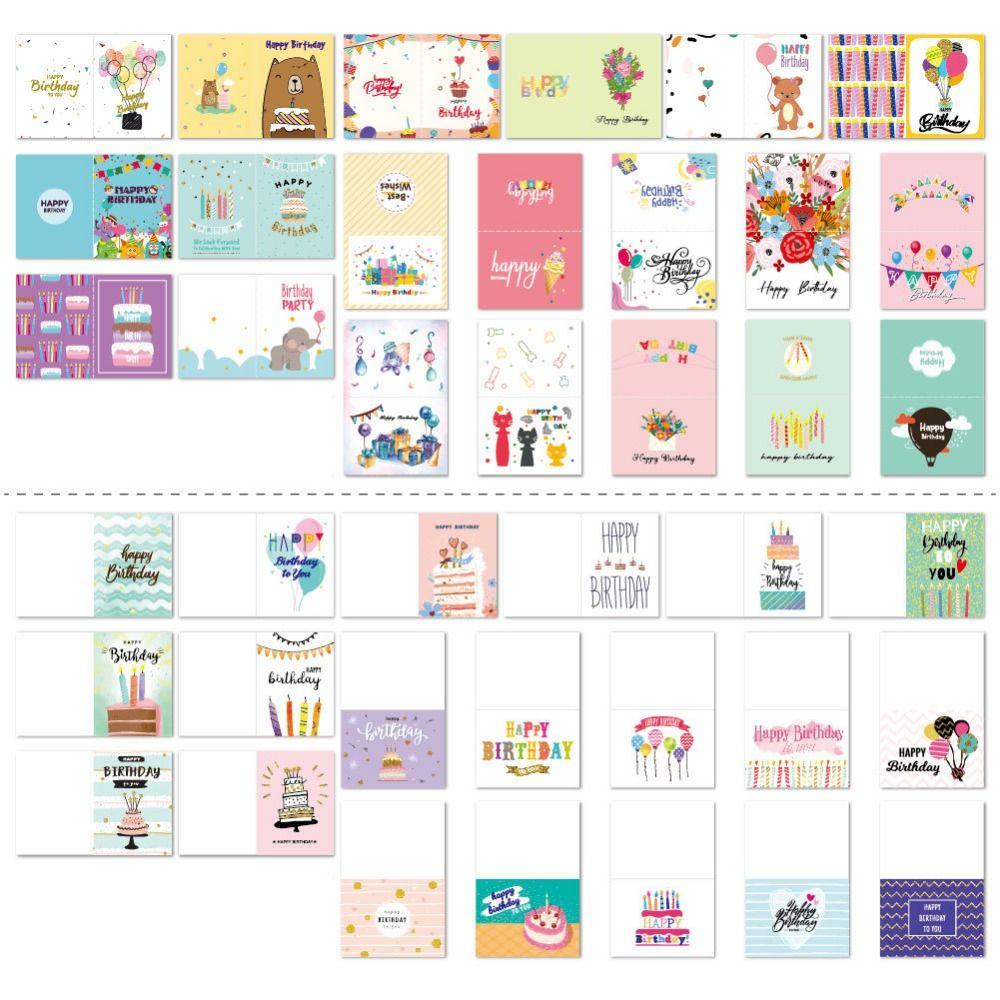 20pcs Blessing Birthday Greeting Card Combination Set Message Cards Party Accessories