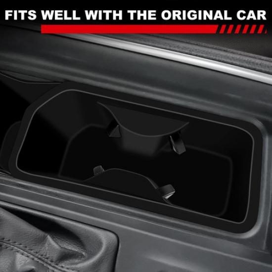 Black Silicone Center Console Cup Holder Trim For Toyota Grand Highlander 2024+
