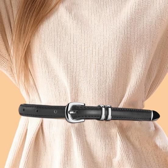 Женский тонкий ремень с несколькими отверстиями, регулируемая длина, пояс из искусственной кожи, одноцветное платье, рубашка, ремень, аксессуар для одежды