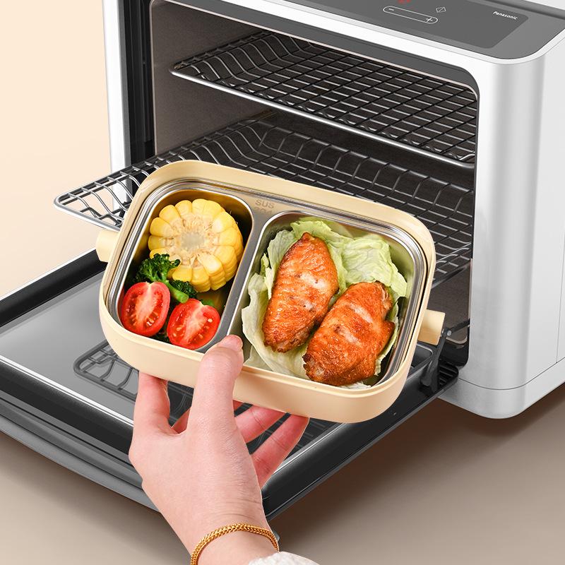 Compact Stainless Steel Bento Box - Cute, Portable, Microwave-Safe, Compartmented Lunch Container for Weight Loss Meals