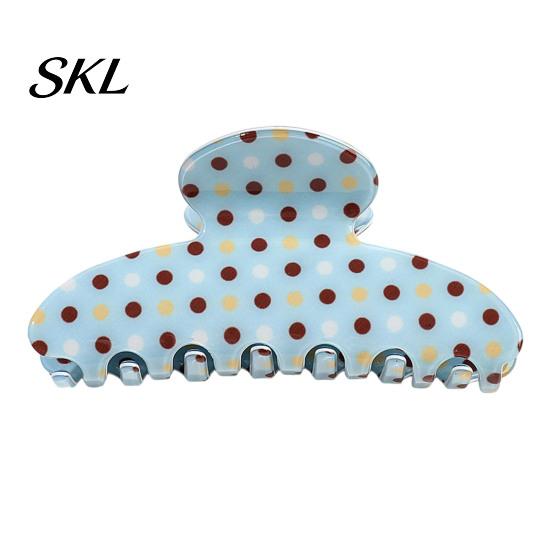 PVC Hair Claw, Back Head Strong Bite Force Clip, Dot Print Sturdy Claw Clip Large Anti-Slip Teeth Accessory for Daily Wear Long