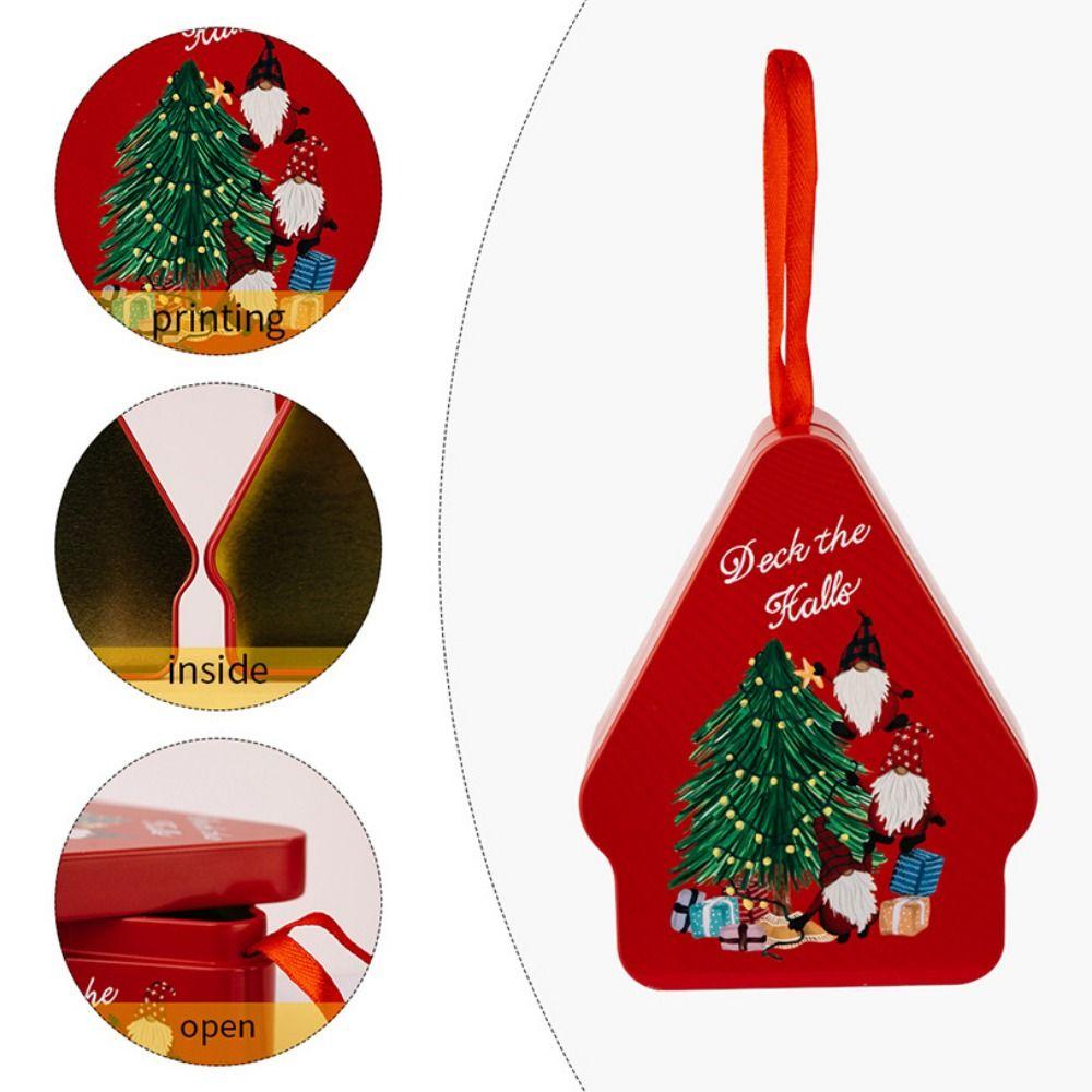 Cartoon Pattern Christmas Printing Tinplate Box Decorative Christmas Tinplate Gifts Boxes  Holiday