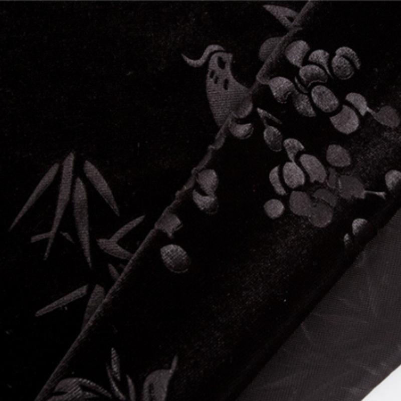 Черный цвет Брокат Эластичный Жаккардовый Бархат Ткань Африканская Нигерийская Ткань для DIY Шитья Платья Ципао Ширина 150см