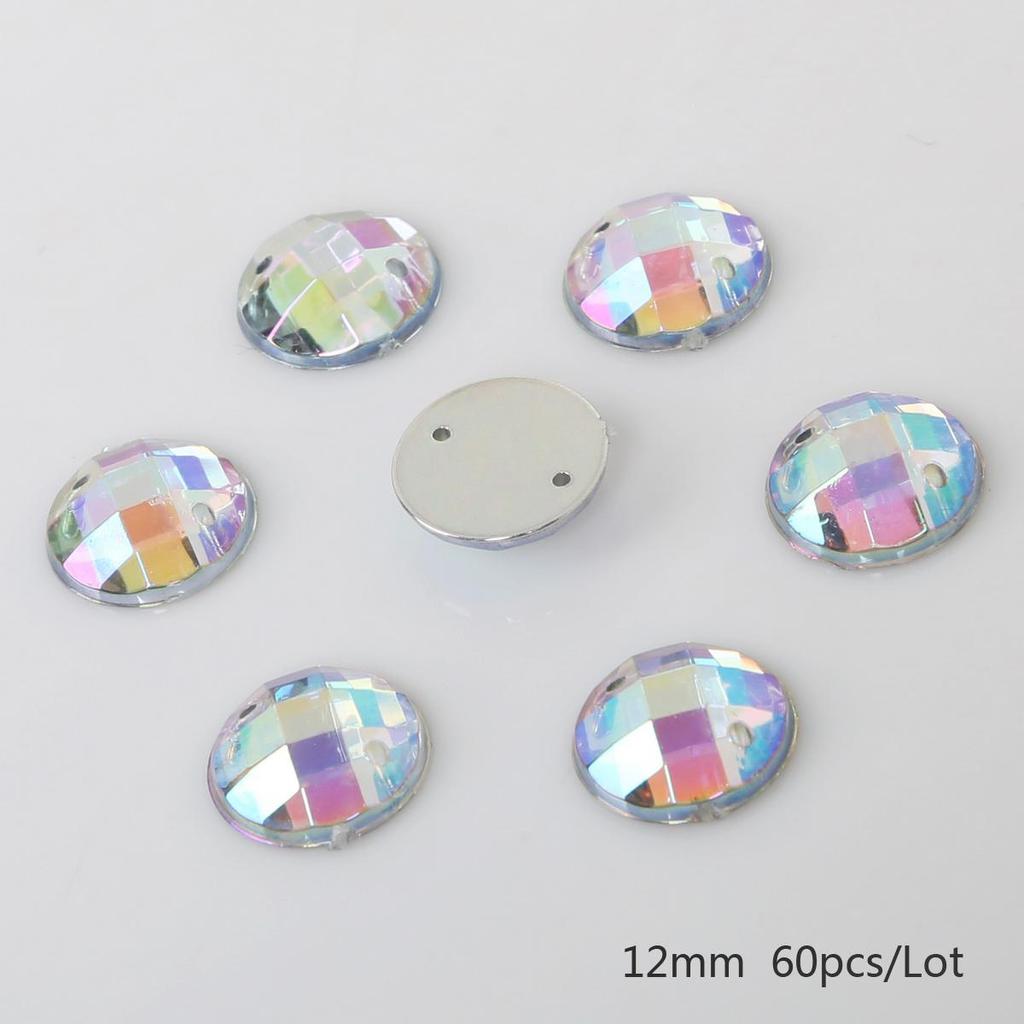 Sewing Flatback Acrylic Rhinestone Two Holes Sew On Strass Crystal Stones For DIY Wedding Dress Clothes Decoration