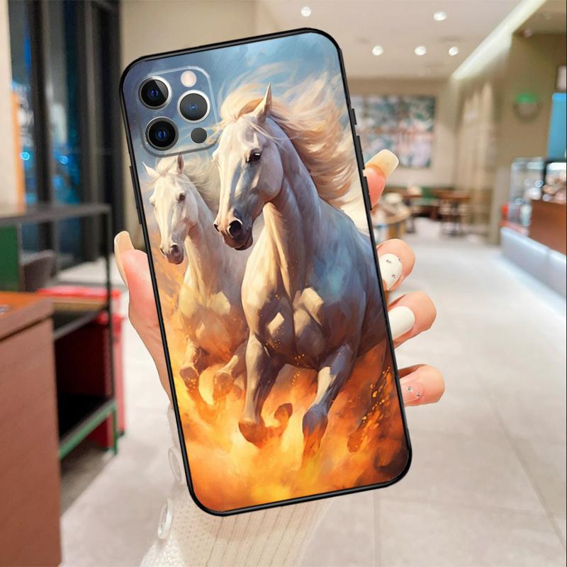 Живопись Величественный Конь Чехол для Телефона Для iPhone 17 16 15 14 13 12 11 Pro Max mini 16 Plus 16e 17 Air Защитный Чехол
