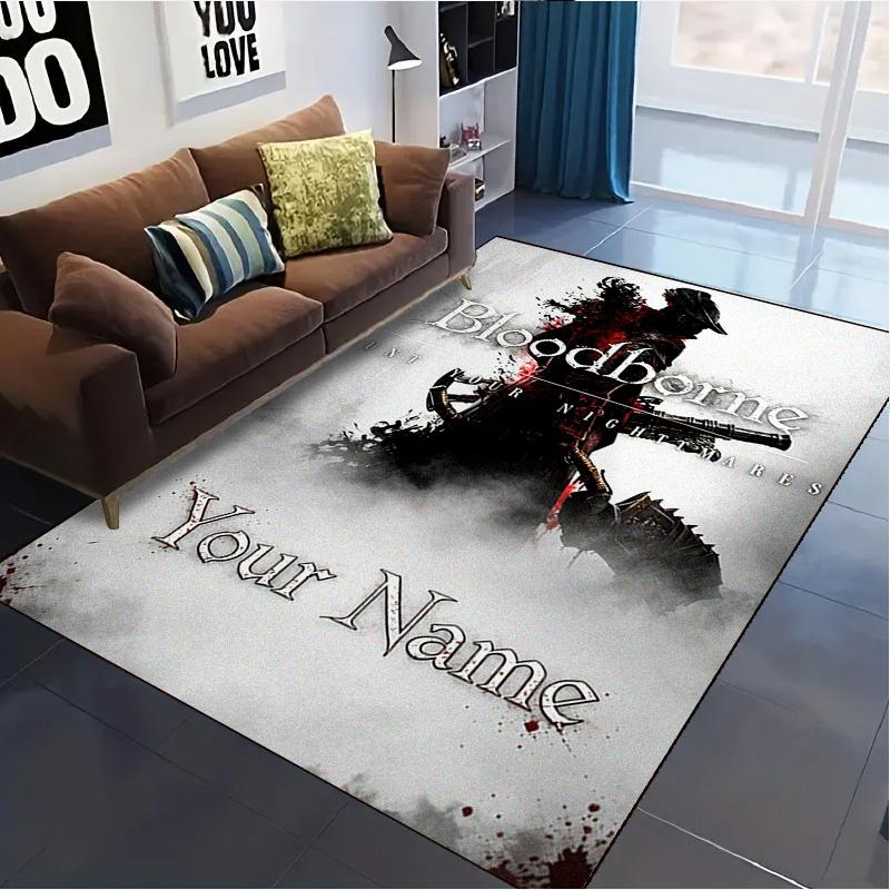 Name Custom Bloodborne Carpet Rug for Living Room Bedroom Home Sofa Decoration,Kids play Non-slip Floor Mat
