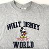 Редкая винтажная футболка 90-х годов, сделано в США / Мир Диснея / Футболка с коротким рукавом / Вышивка Микки Мауса [Мужская M / Серая](ИСПОЛЬЗОВАЛ)