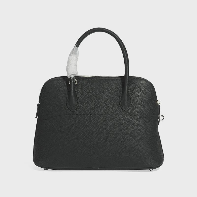 Новая женская сумка из натуральной кожи с узором личи 2024 года - европейский и американский модный дизайн в виде ракушки