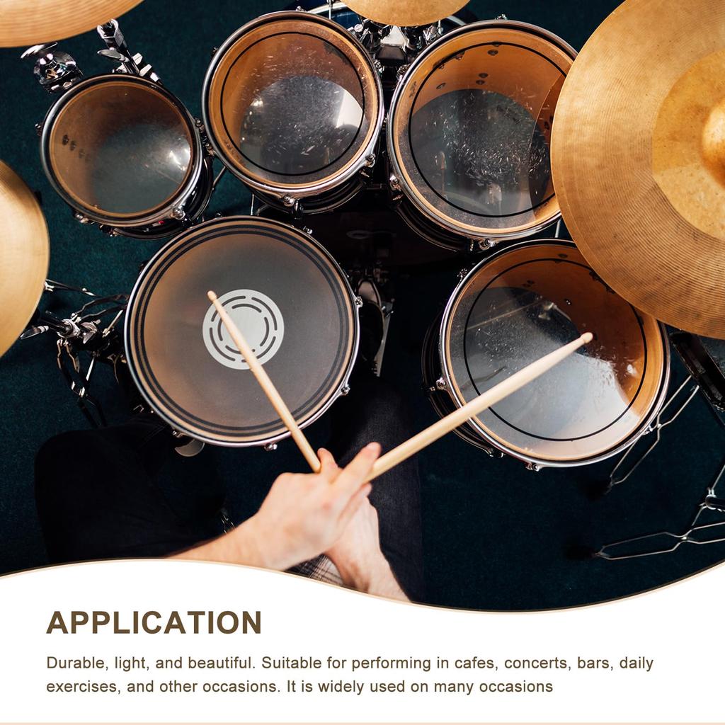 Ручки для барабанных палочек из клена uxcell Classic Drumsticks Щепа для барабанов Музыкальные инструменты Перкуссия 5A 14 мм x 40 см 12 пар Нескользящие