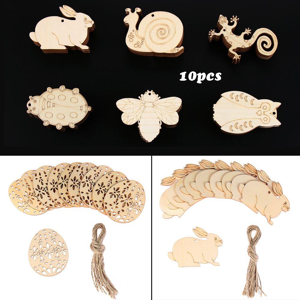 Подвески своими руками Деревянный кролик Пасхальные деревянные щепки Подвесные украшения Пасхальные украшения Пасхальные яйца