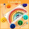 Rainbow Clip Beads Family Interactive Wooden Puzzle Toy For Early Learning