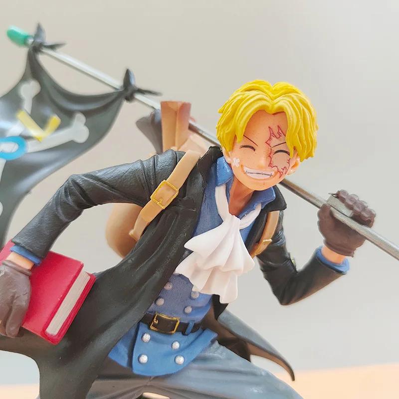 One Piece Character Luffy Three Brothers 3-piece Set/Luffy Saab. Ace Animation Model Office Decoration Children's Collection Gif
