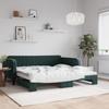 VidaXL Daybed with Pull-out Bed Dark Green 100x200 Cm Velvet 3197072