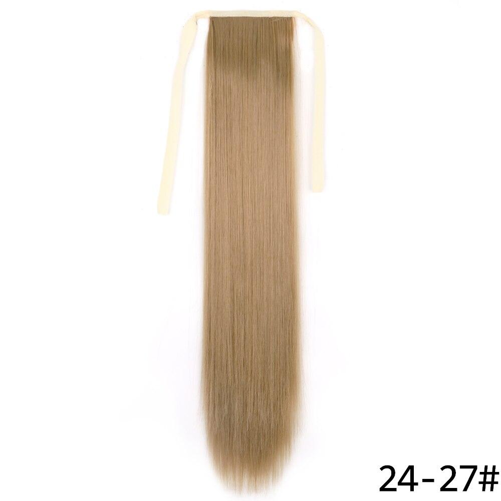 MERISIHAIR Women Long Straight Wrap Around Ponytail Synthetic Fiber Long Straight Wavy Hair Extensions Daily Wear